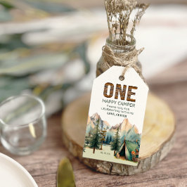Avontuur wacht Happy Camper Verjaardag Favor Tags Cadeaulabel