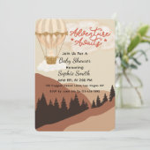 Avontuur wacht, Heet Lucht Ballon, Knuffel Teddybe Kaart (Staand voorkant)