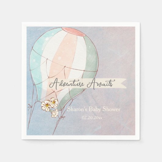 Avontuur wacht Heet Lucht Ballon Servet (Voorkant)