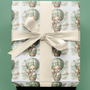 Avontuur Wacht Heet Luchtballon Puppies Baby Borre Cadeaupapier