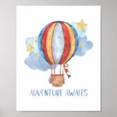 Avontuur Wacht Heete Luchtballon Kinderkamer Baby  Poster (Voorkant)