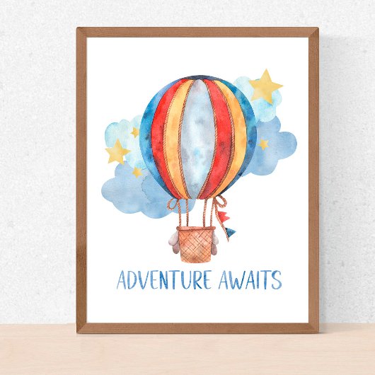 Avontuur Wacht Heete Luchtballon Kinderkamer Baby  Poster