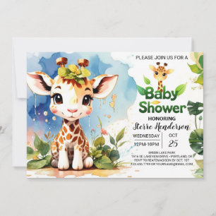Avontuur wacht in Giraffe Land Baby shower Kaart