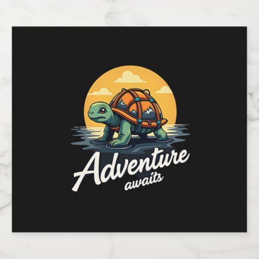 Avontuur wacht is Wandelavonturen is Buiten A Sparkling Wijnetiket (Enkel label)