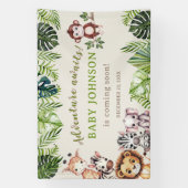 Avontuur wacht Jungle Safari Baby Shower Banner (Verticaal)