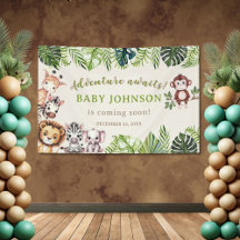 Avontuur Wacht Jungle Safari Baby Shower Spandoek