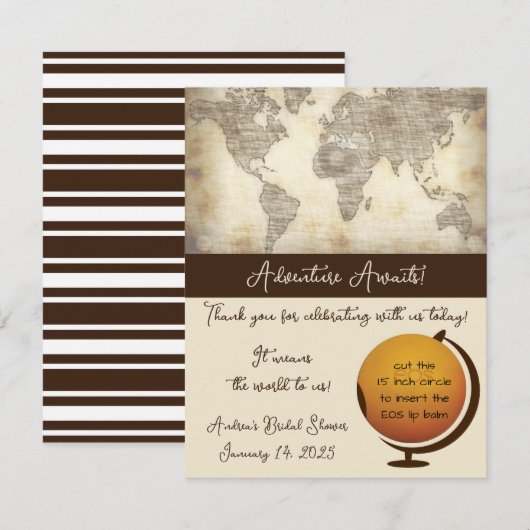 Avontuur wacht! Kaart Douche EOS Lippenbalsem Favo (Voorkant / Achterkant)