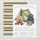 Avontuur wacht! Kamperen, Wandelen Vrijgezellenfee Kaart (Voorkant / Achterkant)