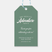 Avontuur wacht Koppels Baby shower Bergen Cadeaulabel (Voorkant)