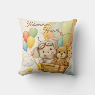 avontuur wacht kussen   kinderkamer decor   ballon