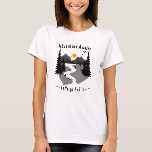 Avontuur wacht laat los en vind het t-shirt