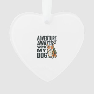 Avontuur wacht met mijn hond vintage wandelontwerp ornament