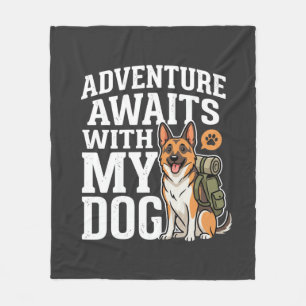 Avontuur wacht met mijn hond wandelen fleece deken