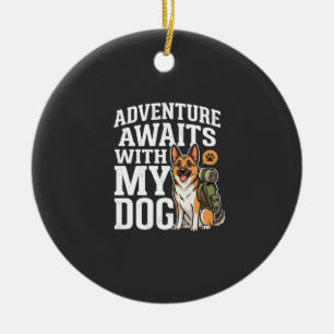 Avontuur wacht met mijn hond wandelen keramisch ornament