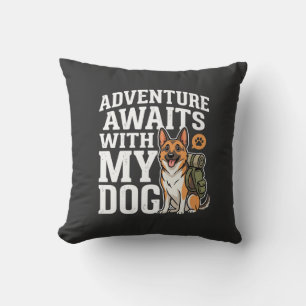 Avontuur wacht met mijn hond wandelen kussen