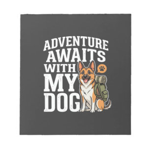 Avontuur wacht met mijn hond wandelen notitieblok