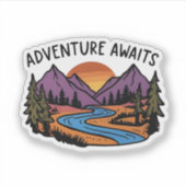 Avontuur wacht - Mountain Scene Sticker (Voorkant)