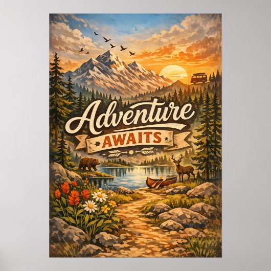Avontuur Wacht Natuur Poster (Voorkant)