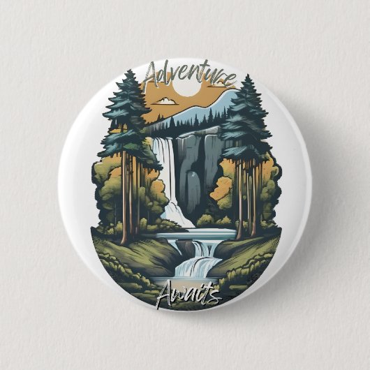 Avontuur wacht - Natuur Ronde Button 5,7 Cm (Voorkant)