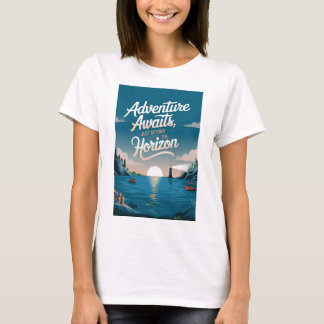 Avontuur wacht, net voorbij de horizon t-shirt
