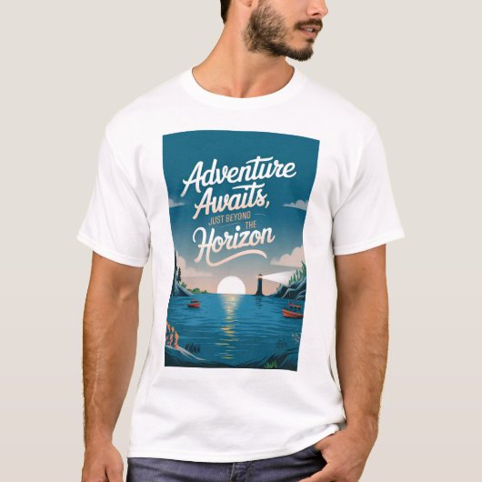 Avontuur wacht, net voorbij de horizon t-shirt (Voorkant)