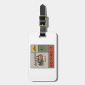 Avontuur wacht om het te vinden Retro Camping Reiz Bagagelabel (Voorkant verticaal)