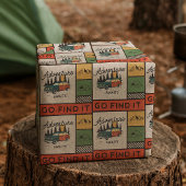 Avontuur wacht om het te vinden Retro Camping Reiz Cadeaupapier