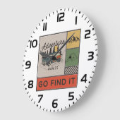 Avontuur wacht om het te vinden Retro Camping Reiz Grote Klok (Hoek)