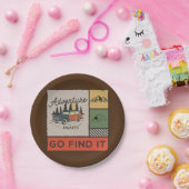 Avontuur wacht om het te vinden Retro Camping Reiz Papieren Bordje (Feest)