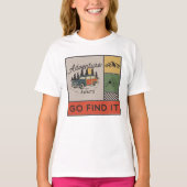 Avontuur wacht om het te vinden Retro Camping Reiz T-shirt (Voorkant)