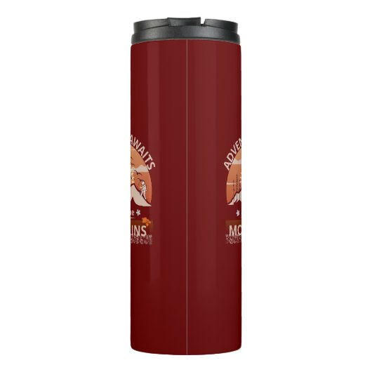 "Avontuur wacht-Ontdek de bergen" ontwerp Thermosbeker (Achterkant)