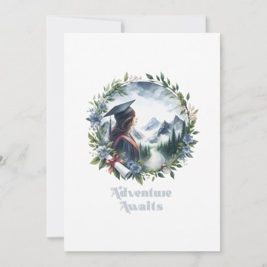 Avontuur wacht op Afstuderen Bedankkaart (Achterkant)