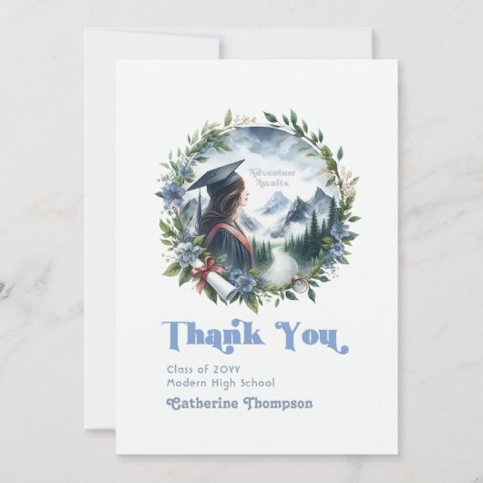 Avontuur wacht op Afstuderen Bedankkaart (Voorkant)