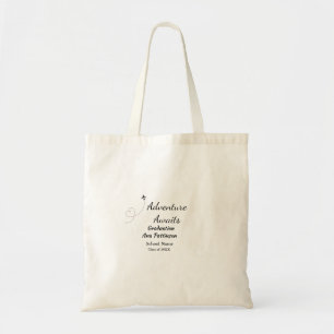 Avontuur wacht op afstuderen voeg naam schooljaar tote bag