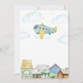 Avontuur wacht op Aviator Airplane Baby shower Kaart (Achterkant)