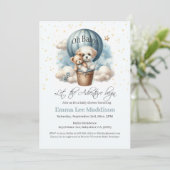 Avontuur wacht op Baby-puppy in heteluchtballon Kaart (Staand voorkant)