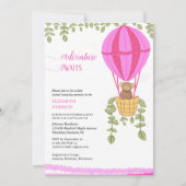 Avontuur wacht op baby shower beer luchtballon kaart (Voorkant)