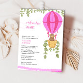 Avontuur wacht op baby shower beer luchtballon kaart