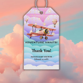 Avontuur wacht op Baby shower Cadeaulabel