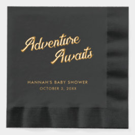 Avontuur wacht op Baby shower Folie gestempeld ser Folie Servetten