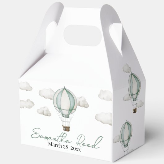 Avontuur wacht op Baby shower gunstbox Bedankdoosjes (Voorkant)