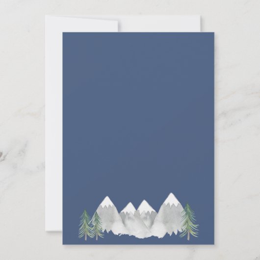 Avontuur wacht op Baby shower Invitation Navy Kaart (Achterkant)