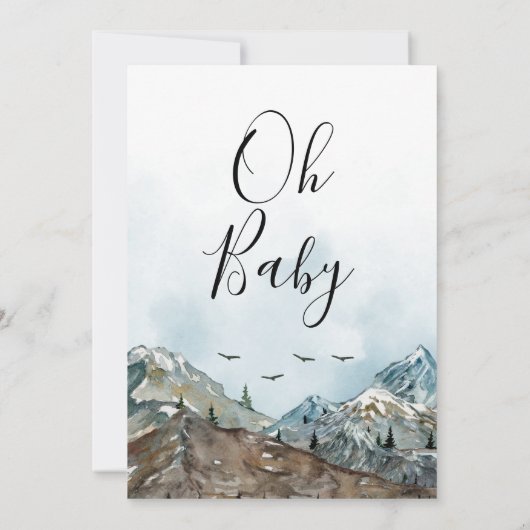 Avontuur wacht op Baby shower Kaart (Achterkant)