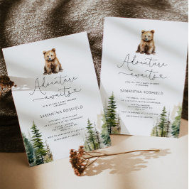 Avontuur wacht op baby shower kaart