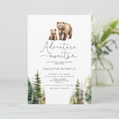 Avontuur wacht op baby shower kaart (Staand voorkant)