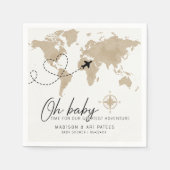 Avontuur wacht op Baby shower Kaart Napkins Servet (Voorkant)