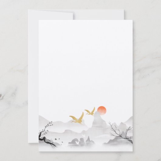 Avontuur wacht op baby shower met Koreaanse inkt Kaart (Achterkant)