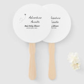 Avontuur wacht op baby shower naam toevoegen datum handwaaier (Voorkant en achterkant)