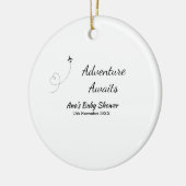 Avontuur wacht op baby shower naam toevoegen datum keramisch ornament (Links)