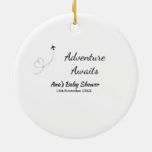 Avontuur wacht op baby shower naam toevoegen datum keramisch ornament (Achterkant)